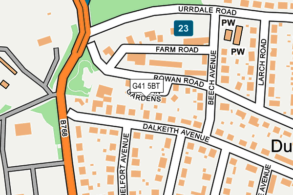 G41 5BT map - OS OpenMap – Local (Ordnance Survey)