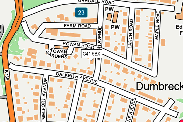 G41 5BX map - OS OpenMap – Local (Ordnance Survey)