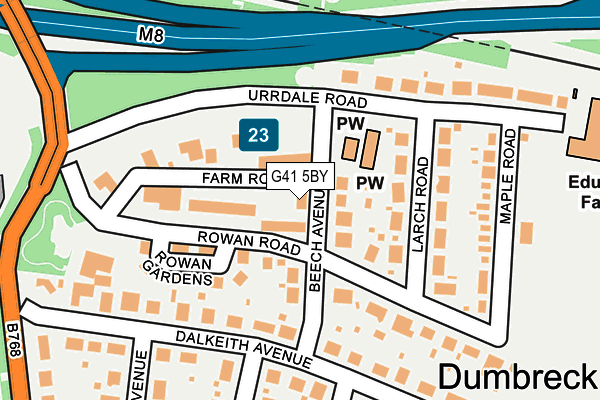 G41 5BY map - OS OpenMap – Local (Ordnance Survey)