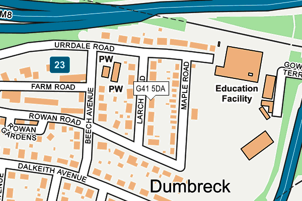 G41 5DA map - OS OpenMap – Local (Ordnance Survey)