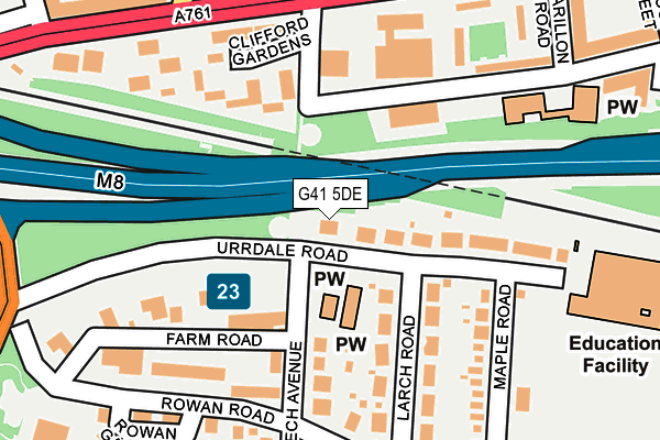 G41 5DE map - OS OpenMap – Local (Ordnance Survey)