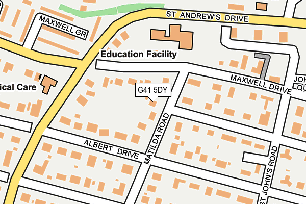 G41 5DY map - OS OpenMap – Local (Ordnance Survey)