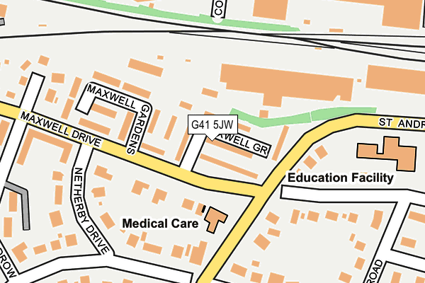 G41 5JW map - OS OpenMap – Local (Ordnance Survey)