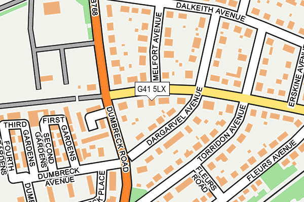 G41 5LX map - OS OpenMap – Local (Ordnance Survey)