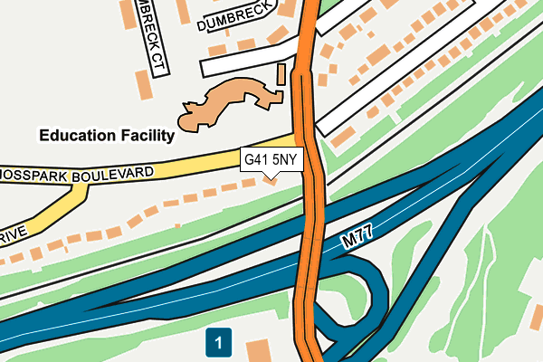 G41 5NY map - OS OpenMap – Local (Ordnance Survey)