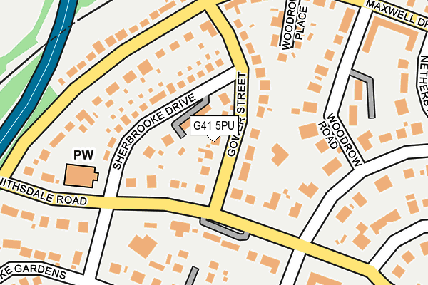 G41 5PU map - OS OpenMap – Local (Ordnance Survey)