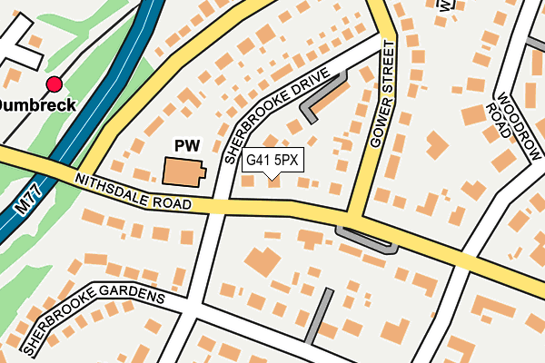 G41 5PX map - OS OpenMap – Local (Ordnance Survey)