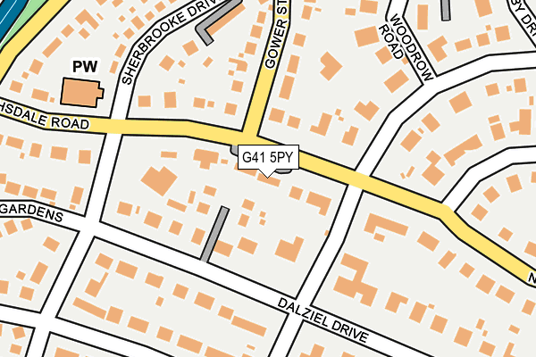 G41 5PY map - OS OpenMap – Local (Ordnance Survey)