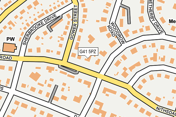 G41 5PZ map - OS OpenMap – Local (Ordnance Survey)