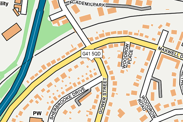 G41 5QD map - OS OpenMap – Local (Ordnance Survey)