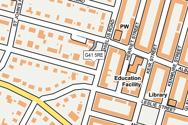 G41 5RE map - OS OpenMap – Local (Ordnance Survey)