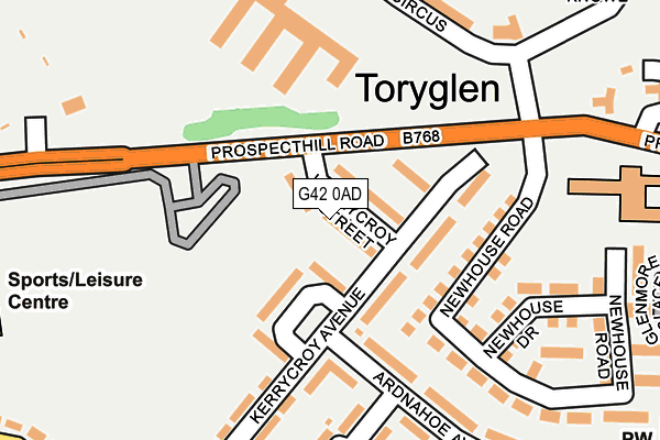 G42 0AD map - OS OpenMap – Local (Ordnance Survey)