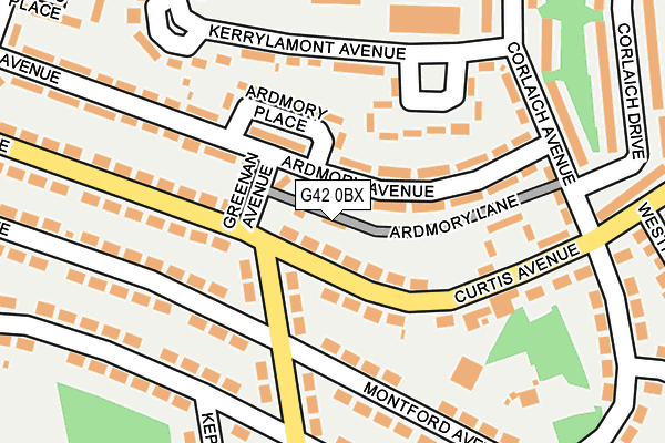 G42 0BX map - OS OpenMap – Local (Ordnance Survey)