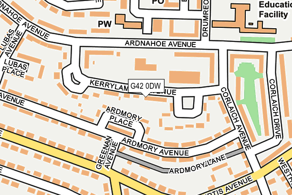 G42 0DW map - OS OpenMap – Local (Ordnance Survey)
