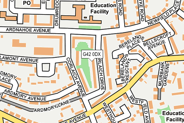 G42 0DX map - OS OpenMap – Local (Ordnance Survey)