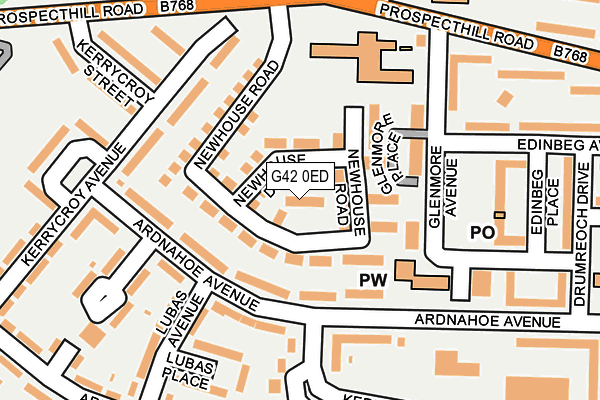 G42 0ED map - OS OpenMap – Local (Ordnance Survey)