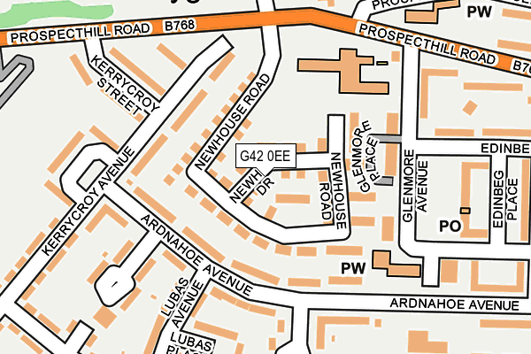 G42 0EE map - OS OpenMap – Local (Ordnance Survey)