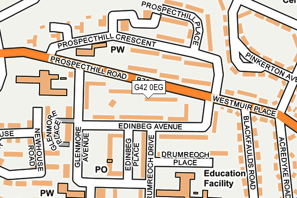 G42 0EG map - OS OpenMap – Local (Ordnance Survey)