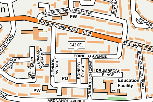 G42 0EL map - OS OpenMap – Local (Ordnance Survey)