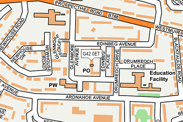 G42 0ET map - OS OpenMap – Local (Ordnance Survey)