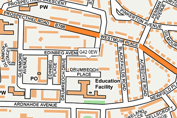 G42 0EW map - OS OpenMap – Local (Ordnance Survey)