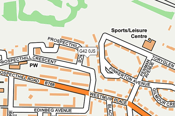 G42 0JS map - OS OpenMap – Local (Ordnance Survey)