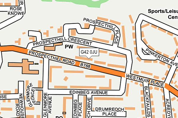 G42 0JU map - OS OpenMap – Local (Ordnance Survey)