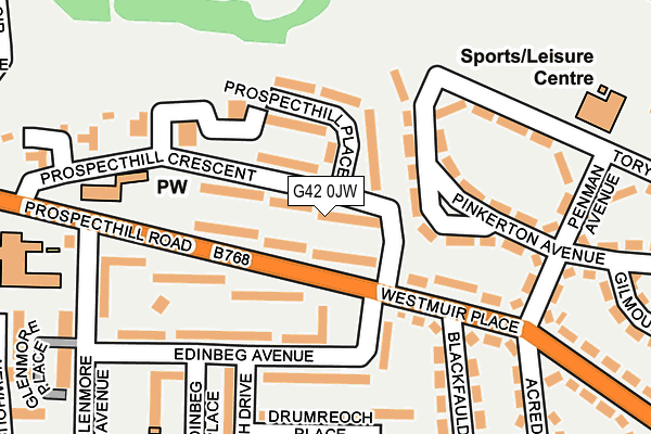 G42 0JW map - OS OpenMap – Local (Ordnance Survey)