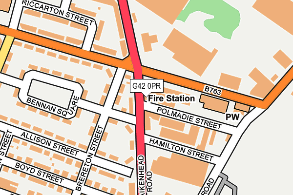 G42 0PR map - OS OpenMap – Local (Ordnance Survey)