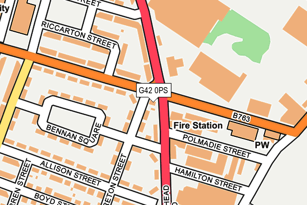 G42 0PS map - OS OpenMap – Local (Ordnance Survey)