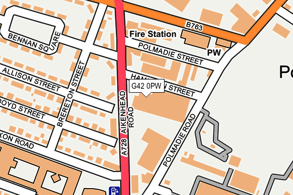 G42 0PW map - OS OpenMap – Local (Ordnance Survey)