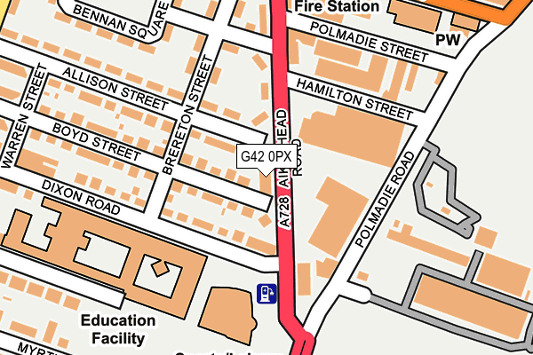 G42 0PX map - OS OpenMap – Local (Ordnance Survey)