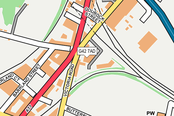 G42 7AD map - OS OpenMap – Local (Ordnance Survey)