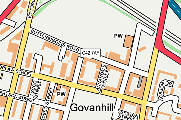 G42 7AF map - OS OpenMap – Local (Ordnance Survey)