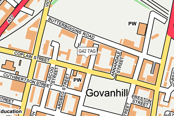 G42 7AG map - OS OpenMap – Local (Ordnance Survey)