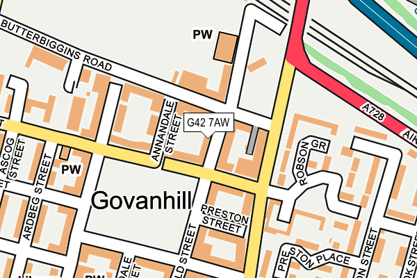 G42 7AW map - OS OpenMap – Local (Ordnance Survey)