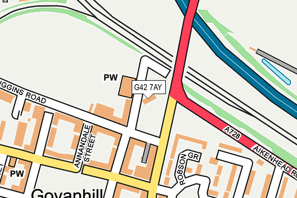 G42 7AY map - OS OpenMap – Local (Ordnance Survey)