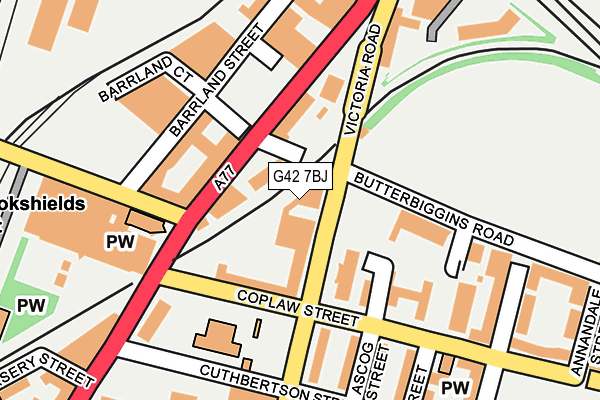 G42 7BJ map - OS OpenMap – Local (Ordnance Survey)