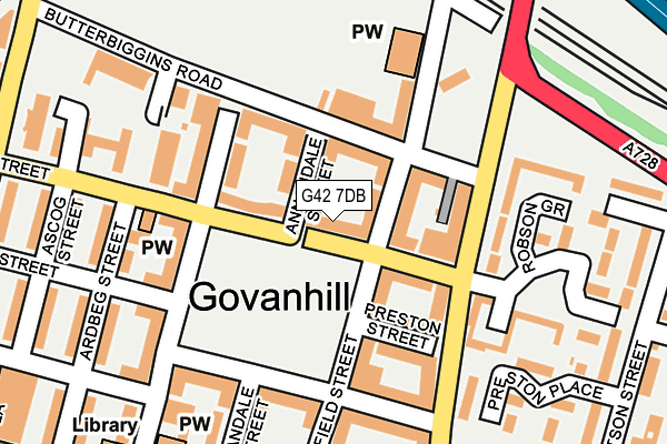 G42 7DB map - OS OpenMap – Local (Ordnance Survey)