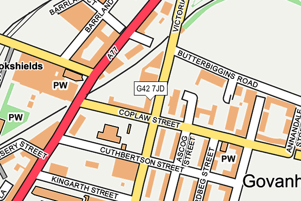 G42 7JD map - OS OpenMap – Local (Ordnance Survey)