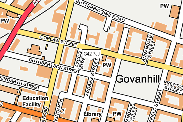 G42 7JJ map - OS OpenMap – Local (Ordnance Survey)