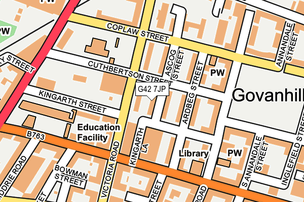 G42 7JP map - OS OpenMap – Local (Ordnance Survey)