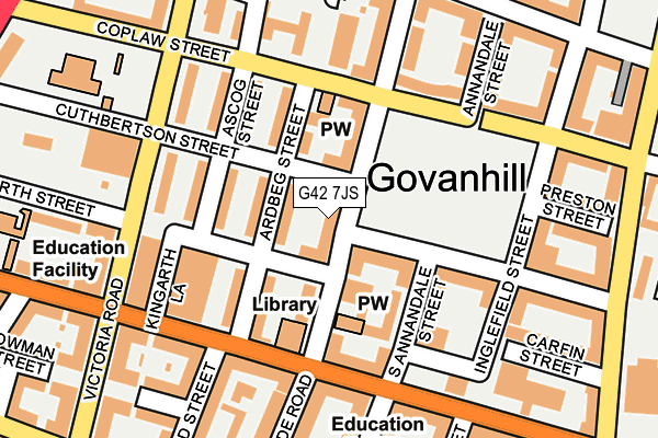 G42 7JS map - OS OpenMap – Local (Ordnance Survey)