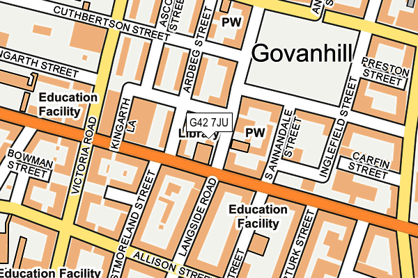 G42 7JU map - OS OpenMap – Local (Ordnance Survey)