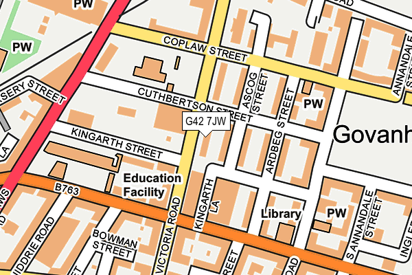 G42 7JW map - OS OpenMap – Local (Ordnance Survey)