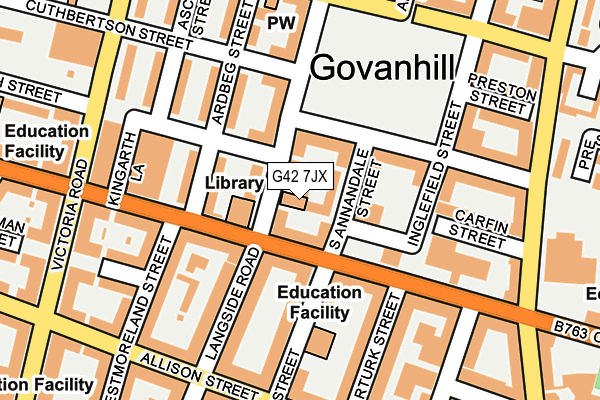 G42 7JX map - OS OpenMap – Local (Ordnance Survey)