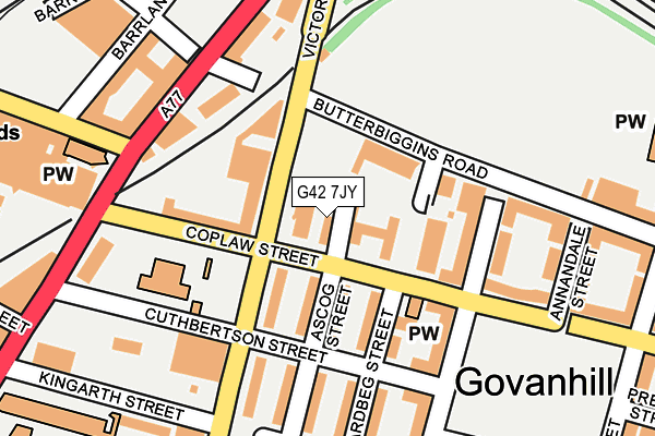 G42 7JY map - OS OpenMap – Local (Ordnance Survey)