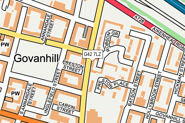 G42 7LZ map - OS OpenMap – Local (Ordnance Survey)