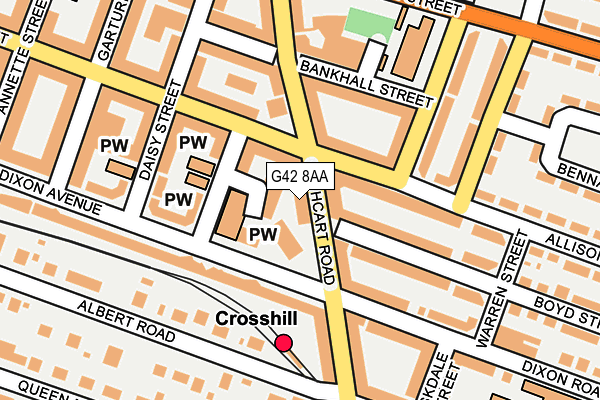 G42 8AA map - OS OpenMap – Local (Ordnance Survey)