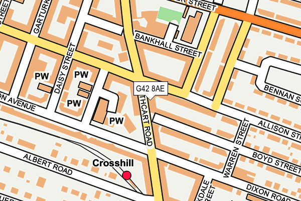 G42 8AE map - OS OpenMap – Local (Ordnance Survey)